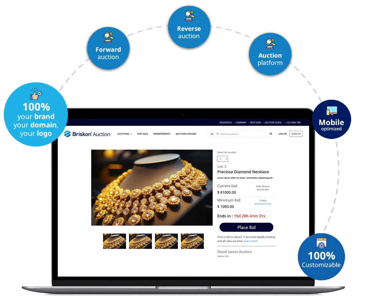 Briskon Auction Platform Interface